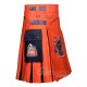 Orange Halloween Kilt | Leather Strap Cotton Kilts