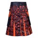 Orange Halloween Kilt | Cotton Sublimation Leather Strap Kilts