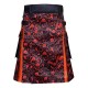 Orange Halloween Kilt | Cotton Sublimation Leather Strap Kilts