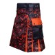 Orange Halloween Kilt | Cotton Sublimation Leather Strap Kilts