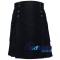 Six Pocket Black Cotton Utility kilt for men