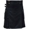 Men's Utility Black Cotton Kilt 