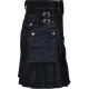 Men's Utility Black Cotton Kilt Men's Utility Black Cotton Kilt