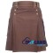 Men's Six Pockets Brown Cotton Utility Kilt | Scottish Kilt | Modern Kilt