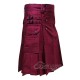 Burgundy Cotton Utility Kilt | Modern Fashion Kilts for Men