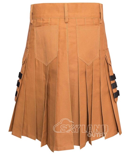 Camel Canvas Utility Kilt | Removable Pocket Custom Kilt