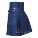 Navy Blue Cotton Kilt | Men’s Utility Kilt with Front Button 