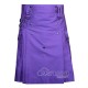 Purple Cotton Utility Kilt | Front Button Scottish Kilt – Deluxe Utility Kilts