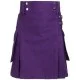 Men's Utility Purple Cotton Kilt with front Buttons Men's Utility Purple Cotton Kilt with front Buttons