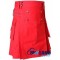 Men's Utility Red Cotton Kilt with front Buttons