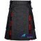 Hybrid Utility Kilts - Black Denim & Scottish Rose Tartan Kilt