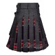 Hybrid Utility Kilts - Black Denim & Black Stewart Tartan Kilt Hybrid Utility Kilts - Black Denim & Black Stewart Tartan Kilt
