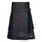 Hybrid Utility Kilts - Black Denim & Black Watch Tartan Kilt