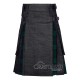 Hybrid Utility Kilts - Black Denim & Black Watch Tartan Kilt Hybrid Utility Kilts - Black Denim & Black Watch Tartan Kilt