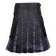 Black Denim Hybrid Utility Kilt with Pride of Scotland Tartan Black Denim Hybrid Utility Kilt with Pride of Scotland Tartan