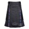 Black Denim Hybrid Utility Kilt with Pride of Scotland Tartan
