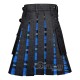 Black Denim Hybrid Utility Kilt with Ramsey Blue Tartan Black Denim Hybrid Utility Kilt with Ramsey Blue Tartan