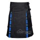 Black Denim Hybrid Utility Kilt with Ramsey Blue Tartan Black Denim Hybrid Utility Kilt with Ramsey Blue Tartan