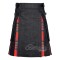 Black Denim Hybrid Utility Kilt with Royal Stewart Tartan