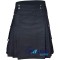 Active Men Black Denim Utility Kilt