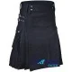 Active Men Black Denim Utility Kilt Active Men Black Denim Utility Kilt