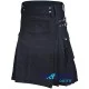 Active Men Black Denim Utility Kilt Active Men Black Denim Utility Kilt