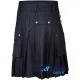 Active Men Black Denim Utility Kilt Active Men Black Denim Utility Kilt