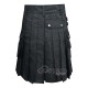 Black Denim Utility Kilt | Men's Modern Scottish Workwear Kilt