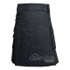Black Denim Utility Kilt | Men's Modern Scottish Workwear Kilt
