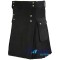Black Cotton Utility Gothic Kilt with Front Buttons