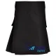 Active Men Black Cotton Tactical Kilt with Side High Visible Reflector Tape Active Men Black Cotton Tactical Kilt with Side High Visible Reflector Tape