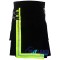 Active Men Black Cotton Kilt with High Visible Reflector Tape