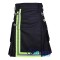 Black Cotton Firefighter Utility Kilt with High Visible Reflector Tape