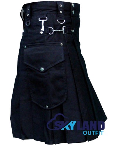 Black Cargo Pocket Sport Utility Kilt | Deluxe Utility Kilt Black Cargo Pocket Sport Utility Kilt | Deluxe Utility Kilt