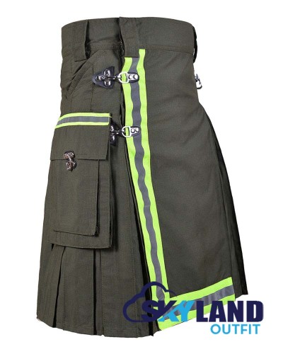 Grey Firefighter Utility Kilt | High-Visibility Reflector Tape Grey Firefighter Utility Kilt | High-Visibility Reflector Tape