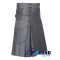 Grey Cargo Pocket Sport Utility Kilt - Deluxe Utility Kilt