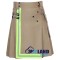 Fireman Utility Khaki Cotton Kilt with High Visible Reflector Tape