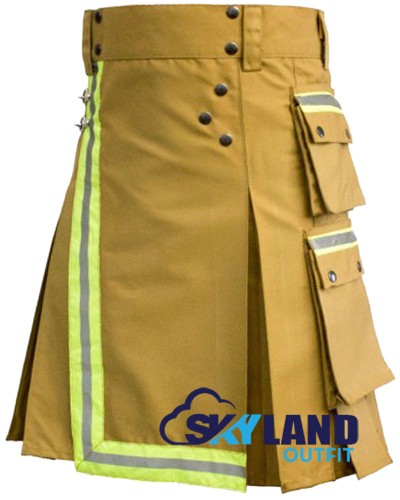 Active Men Tactical Khaki Cotton Kilt with High Visible Reflector Active Men Tactical Khaki Cotton Kilt with High Visible Reflector