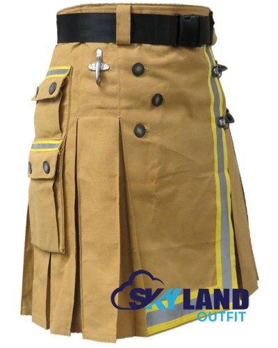Active Men Tactical Khaki Cotton Kilt with High Visible Reflector Active Men Tactical Khaki Cotton Kilt with High Visible Reflector