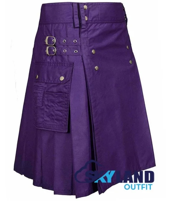 Purple Cargo Pocket Sport Utility Kilt - Deluxe Utility Kilt Purple Cargo Pocket Sport Utility Kilt - Deluxe Utility Kilt