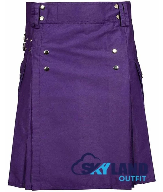 Purple Cargo Pocket Sport Utility Kilt - Deluxe Utility Kilt Purple Cargo Pocket Sport Utility Kilt - Deluxe Utility Kilt