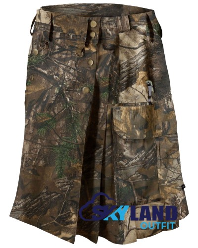 Active Men Tactical Duty Real Tree Camouflage Kilt with Side Cargo Pockets Active Men Tactical Duty Real Tree Camouflage Kilt with Side Cargo Pockets