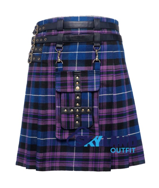 Scottish Pride of Scotland tartan modern utility kilt detachable pocket