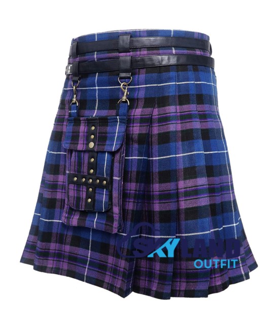 Scottish Pride of Scotland tartan modern utility kilt detachable pocket