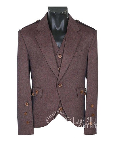 Brown Argyle Jacket & Vest | Scottish Formal Set | Highland Wedding Attire
