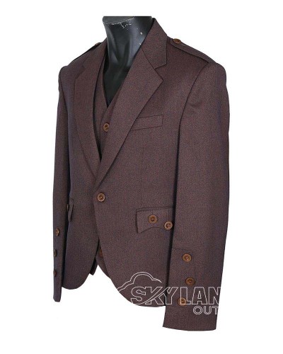 Brown Argyle Jacket & Vest | Scottish Formal Set | Highland Wedding Attire Brown Argyle Jacket & Vest | Scottish Formal Set | Highland Wedding Attire