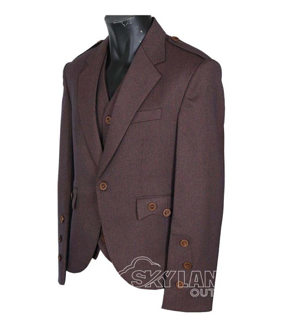 Brown Argyle Jacket & Vest | Scottish Formal Set | Highland Wedding Attire