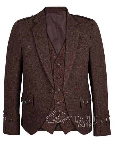 Brown Tweed Argyle Jacket | Scottish Country Formal Jacket