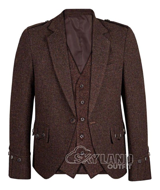 Brown Tweed Argyle Jacket | Scottish Country Formal Jacket