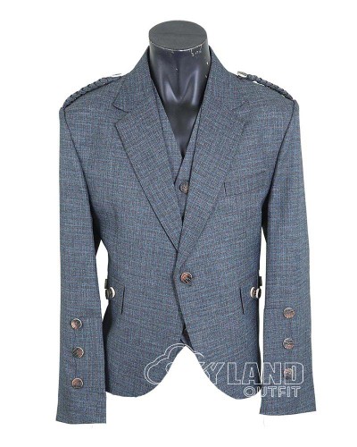 Charcoal Tweed Argyle Jacket – Traditional Scottish Highland Kilt Jacket for Men